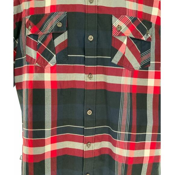 Miskeen Originals Shirt Men's XL Button Up Pockets Multicolor Plaid Short Sleeve - Picture 3 of 10